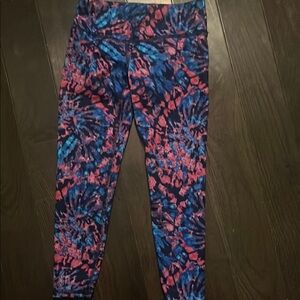 Athletic Works Blue and Pink Leggings with Stretchy Fit Size XS (4-5)